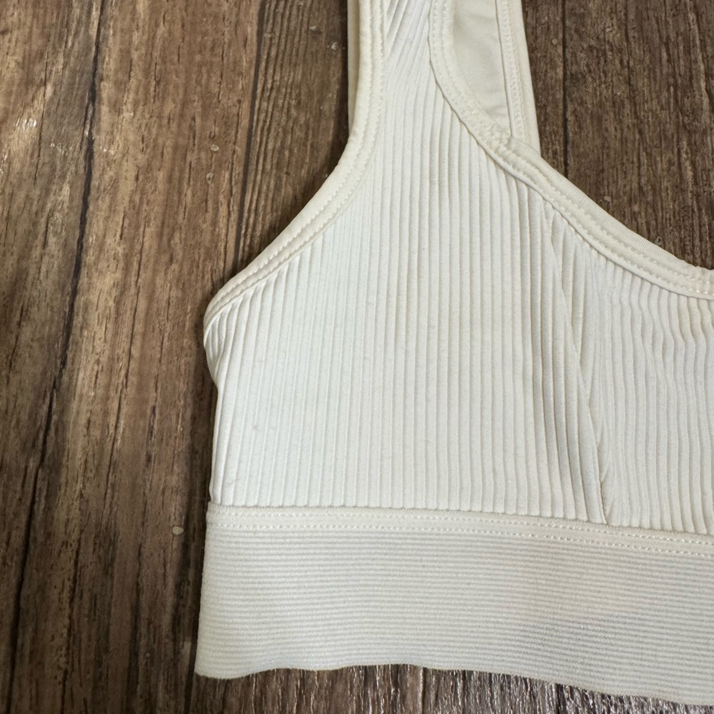 Frankie’s Bikinis Drew Top. White. Small. Ribbed - Picture 2 of 16